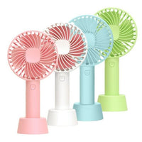 Mini Portable USB Hand Fan Built-in Rechargeable Battery Operated Summer Cooling Table Fan with Standing Holder