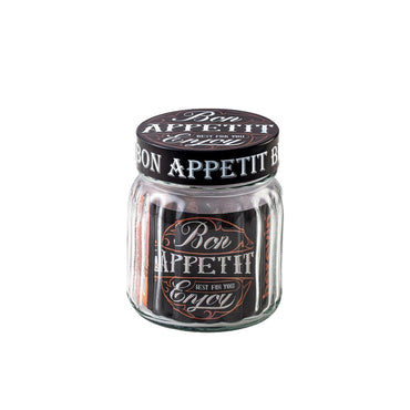 Herevin 1 lt Column Lined Bon Appetit Jar
