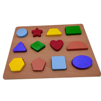 Early Educational Wooden Puzzle - Shape, Numbers, Letters, and Math