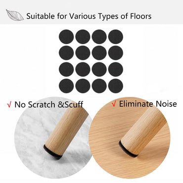 (net) Round Table Foot Pad Black Set Of 30 pcs