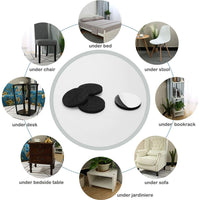 (net) Round Table Foot Pad Black Set Of 8 pcs