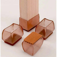 (net) Square Chair Table Leg Cover Tawny Set Of 4 pcs