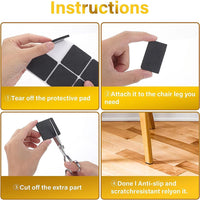 (net) SquareTable Foot Pad Black Set Of 30 pcs