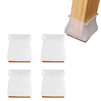 (net) Square Chair Table Leg Cover Transparent Set Of 4 pcs
