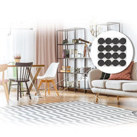 (net) Round Table Foot Pad Black Set Of 30 pcs