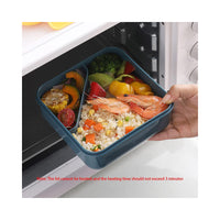 Bento Lunch Box for Kids and Adults 2 Compartments Lunch Square Container 1000ml