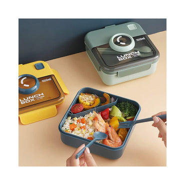 Bento Lunch Box for Kids and Adults 2 Compartments Lunch Square Container 1000ml