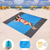 Pocket Picnic Waterproof Beach Mat Sand Free Blanket Camping Outdoor 200 x 140 cm
