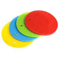(net) Round Insulation Pad Silicone Placemat Heat Resistant Foldable Anti Slip Silicone Hot Mat