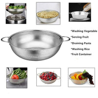 Stainless Steel Micro-Perforated Dishwasher Safe Compact Colander Food Strainer with Solid Handles