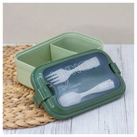 Lunch Box  2 grid Picnic Food Fruit Container Storage Box with Tableware Bento Box 800ml