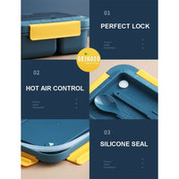 Lunch Box High Capacity 3 grid Picnic Food Fruit Container Storage Box with Tableware Bento Box 1200ML