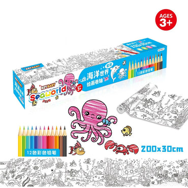 Coloring Scroll Doodle Book for Kids