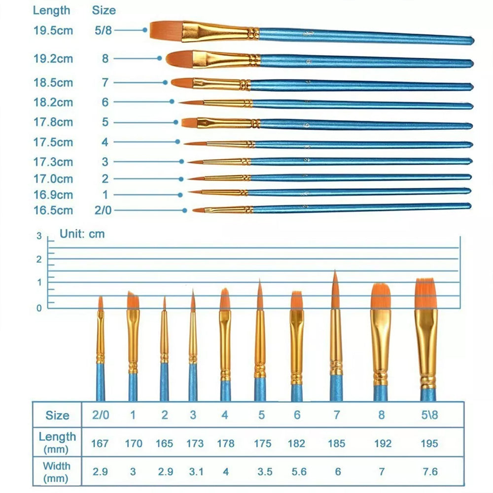 10pcs Painting Brushes