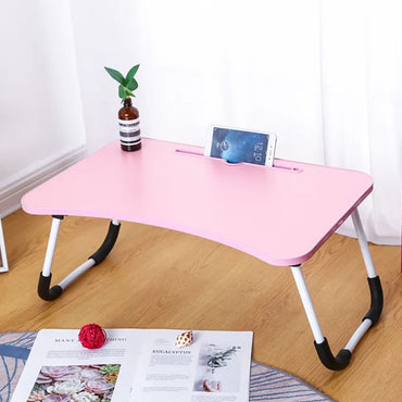 (Net) Wood Laptop Table Bed Study Table Writing Table Bed Table Breakfast Serving Tray for Sofa Bed with Foldable Metal Legs with Mobile Dock/ KL229