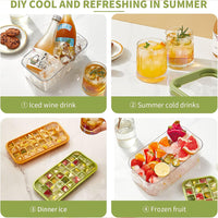 2 Layer Ice Cube Tray with Lid and Bin