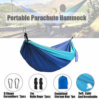 (net) parachute double camping mosquito hammock with rope and carabiners outdoor nylon portable Hammock