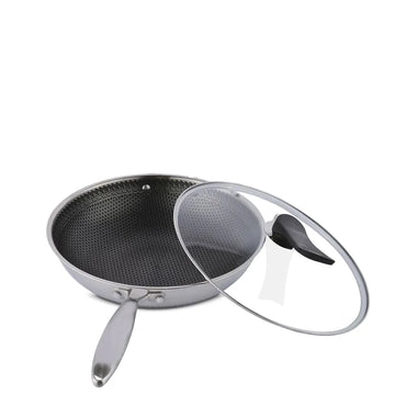 (NET) Stainless Steel Wok Pan 32x32x9CM