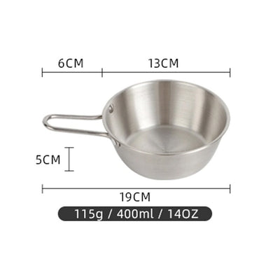 (net) stainless steel bowl shirt bowl camping outdoor portable bowl - 13CM