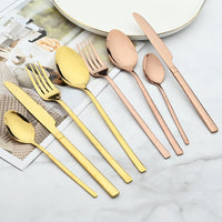 (Net) Western Tableware 24 piece Set Creative Stainless Steel Steak Knife, Fork And Spoon Set With Bag / KC22-325 / KC22-322-3 / 695772