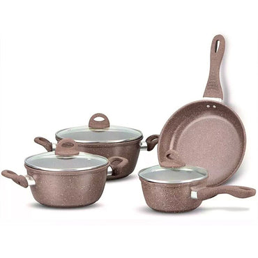 (Net) High Quality Cookware  Aluminum non stick cookware set 7 pcs includes pot lid
