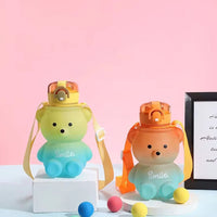 Water Bottle Kawaii Bear Design With Straw 800 ML