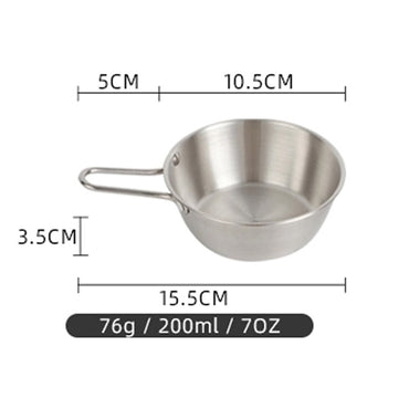 (net) Stainless steel bowl shirt bowl camping outdoor portable bowl 10.5CM