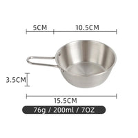 (net) Stainless steel bowl shirt bowl camping outdoor portable bowl 10.5CM