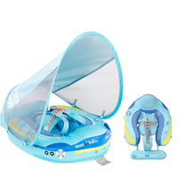 (Net) Mambobaby Pool Float With Canopy And Tail Steamship