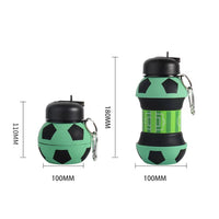 Foldable Football Kids Water Bottles Portable Soccer Ball Shaped Water Bottl Silicone 550 ML