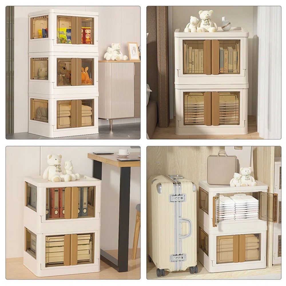 (NET) 3 Tier Stackable Storage Box with Wheels