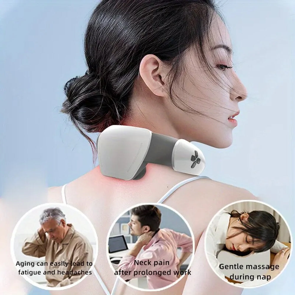 Neck massager USB charge heating magnetic pulse electric neck massage tool