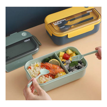 Lunch Box High Capacity 2 grid Picnic Food Fruit Container Storage Box with Tableware Bento Box