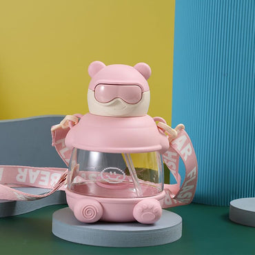 (Net) Water Bottle With Straw 900ML