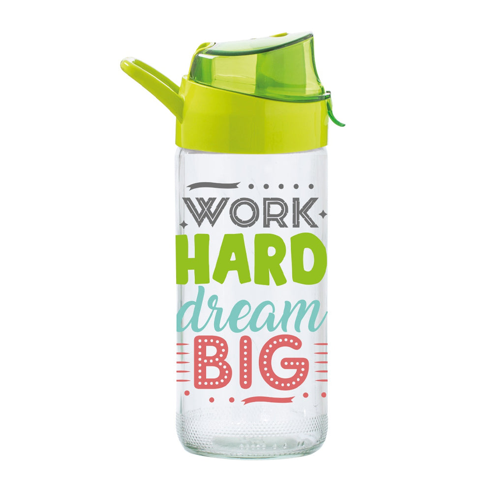 (Net) Herevin Sports Water Bottle - Work Hard Green 500ML