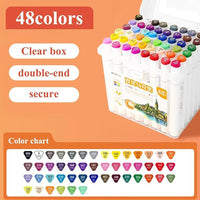 (Net) Portable Double-Headed Marker Pen Food Grade Water-Based Marker Pen 48 Pcs