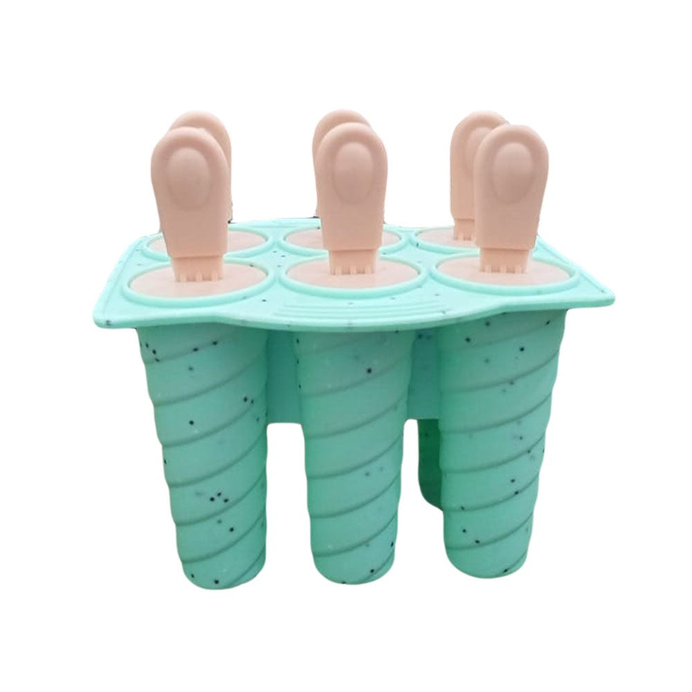 (Net) Silicone Ice Cream Popsicle Molds Silicone 6 Pieces