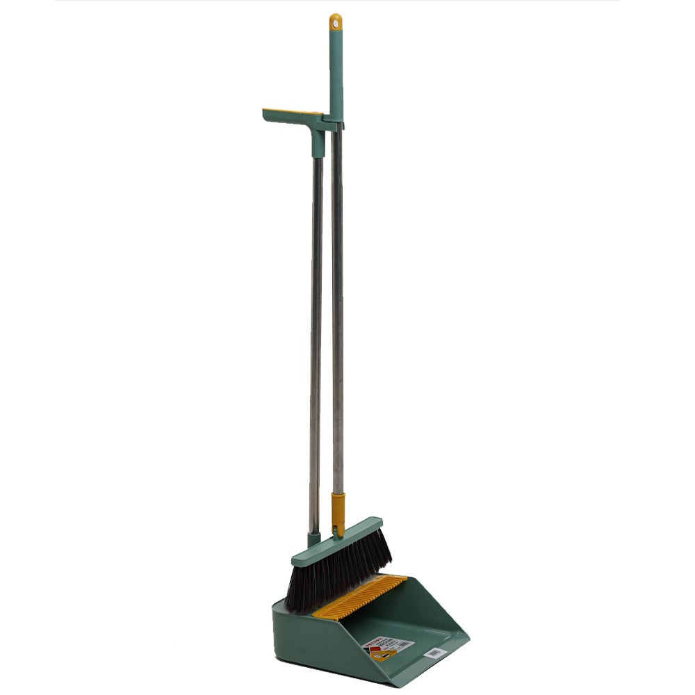 Broom and Trash with Dust Pan Long Handle Combination for Office House Standing Sweep Cleaning Broom & Cooler