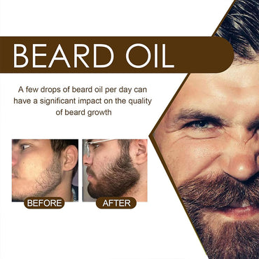 (NET) Beard Growth Organic Care Oil, Natural Beard Growth Serum, Promotes Facial Hair Growth 60 ml