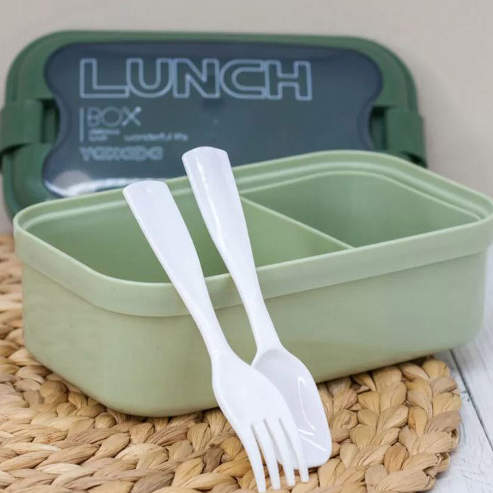 Lunch Box  2 grid Picnic Food Fruit Container Storage Box with Tableware Bento Box 800ml