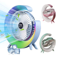 (Net) Powerful 3 Speed With Colorful Light Adjustable Usb Small Charged Cooler Table Cooling Portable Min Fan Rechargeable