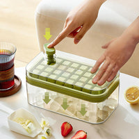 2 Layer Ice Cube Tray with Lid and Bin