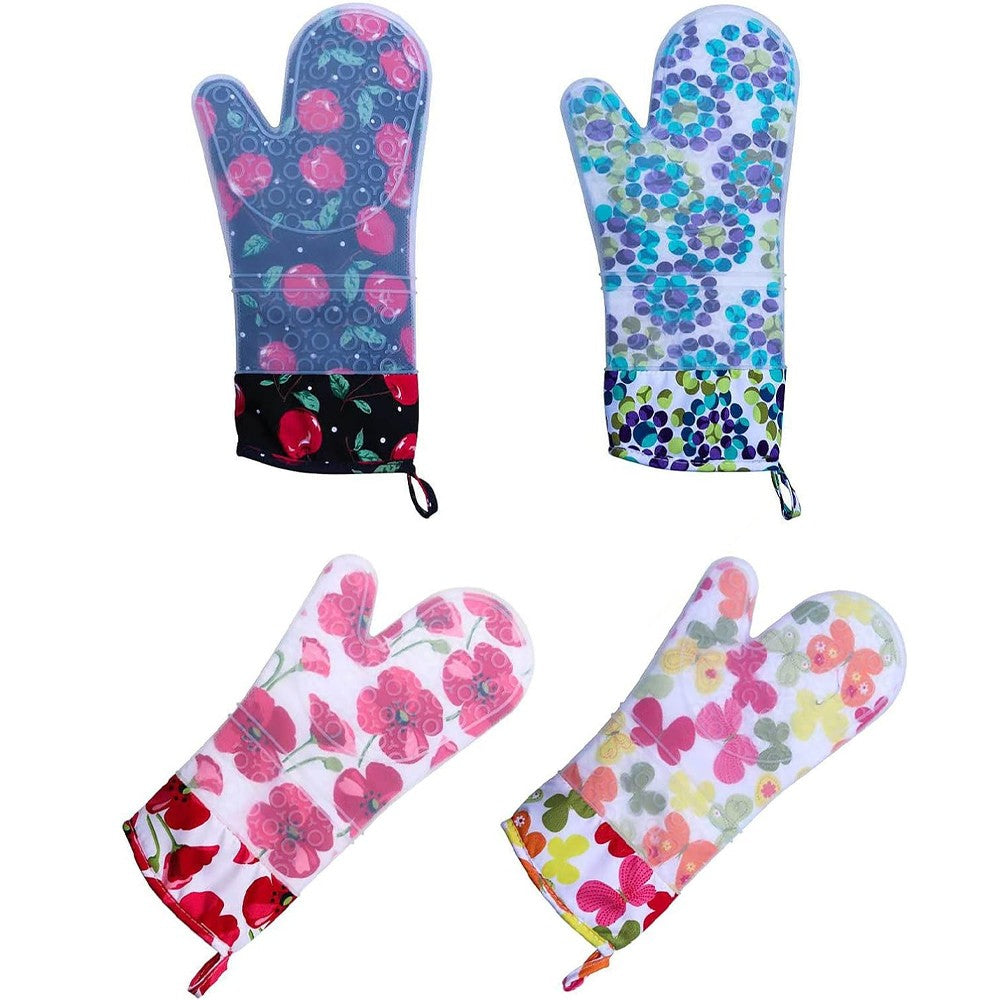 Silicone Bow Pattern Hot Heat Resistance Insulation Oven Glove