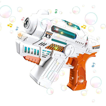 Kids Bubble Gun with 2 Bottles of Bubble Solution
