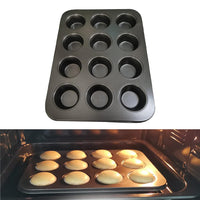 Mini Muffin Tray 12 Cup Muffins Pan Carbon Steel 35x26.5x3cm