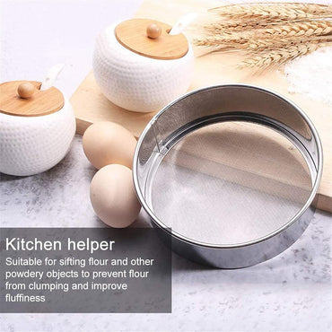 Mesh Stainless Steel Strainers Multi-size Kitchen Food Flour Sieve Powder 6 pcs