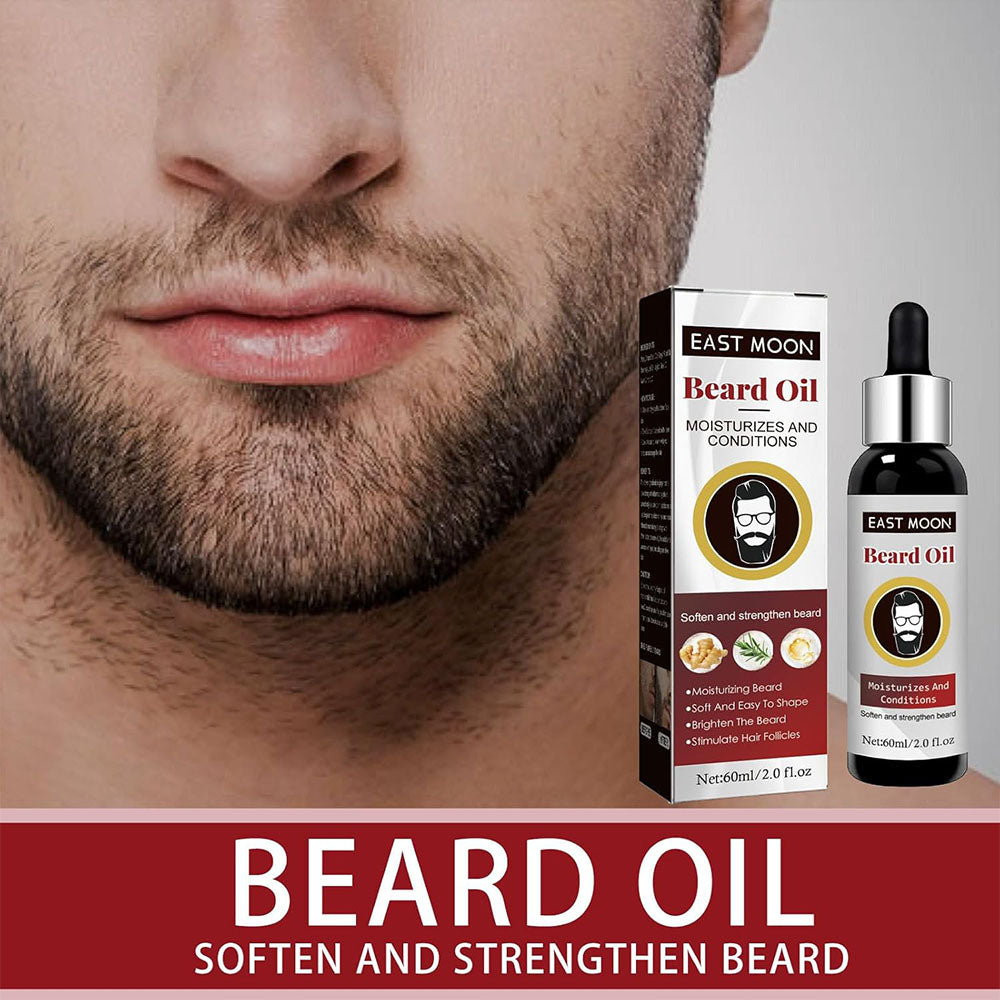 (NET) Beard Growth Organic Care Oil, Natural Beard Growth Serum, Promotes Facial Hair Growth 60 ml