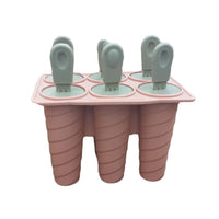 (Net) Silicone Ice Cream Popsicle Molds Silicone 6 Pieces
