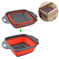 Kitchen Collapsible Colander Fruit Vegetable Washing Drain Folding Strainer Basket 21 x 29 x 9 cm