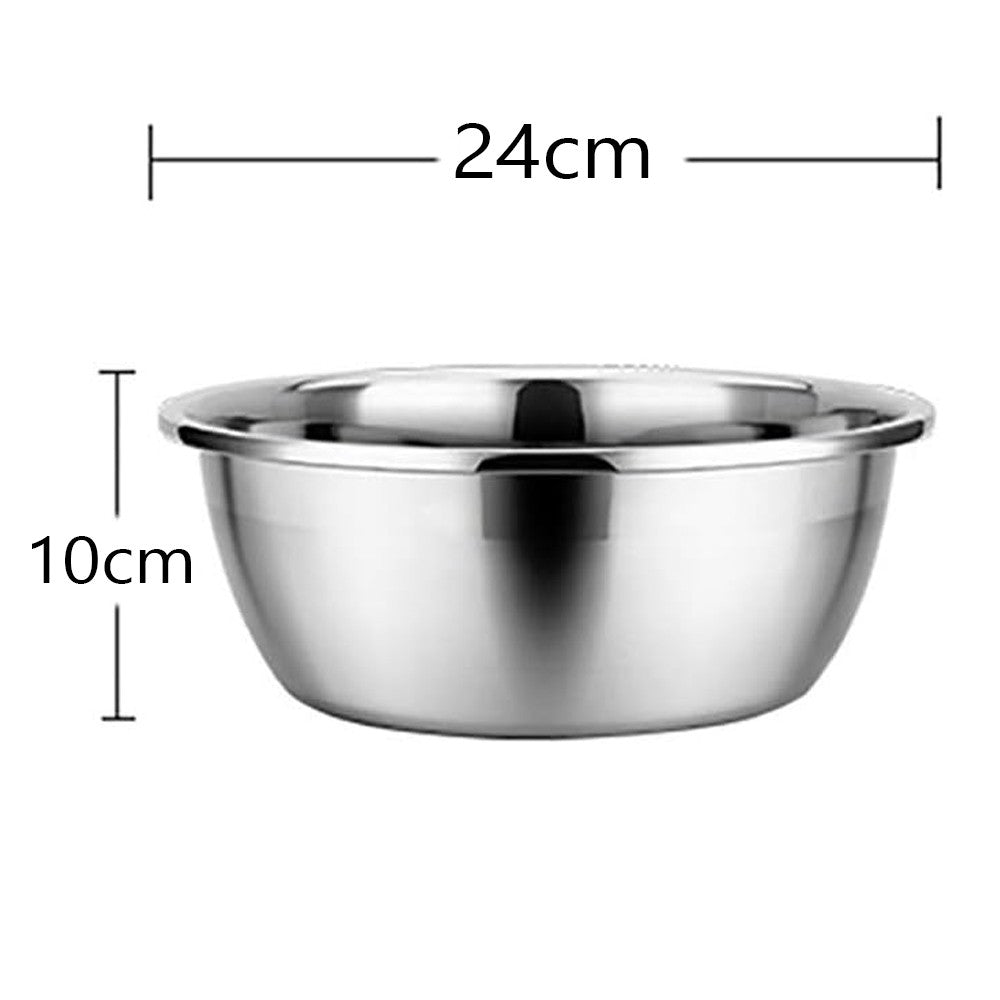 Stainless Steel Dish Meal Plate Fruit Dinner Plate serving dishes 24 CM